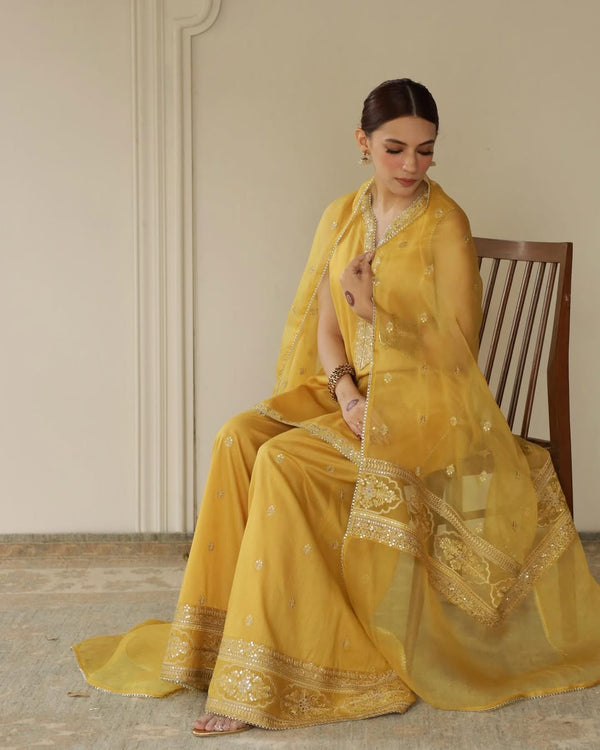Yellow | 3-Piece Stitched Lawn Eid Arrival