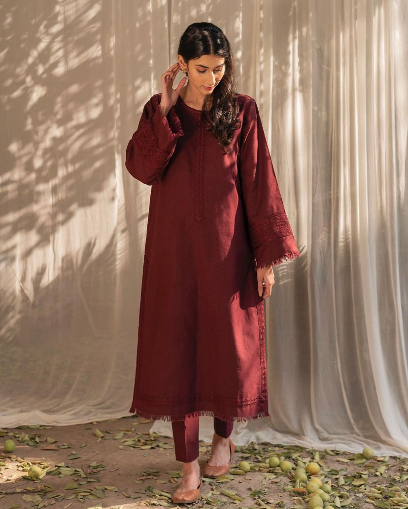 Maroon Muse | 2-Piece Stitched Winter Outfit