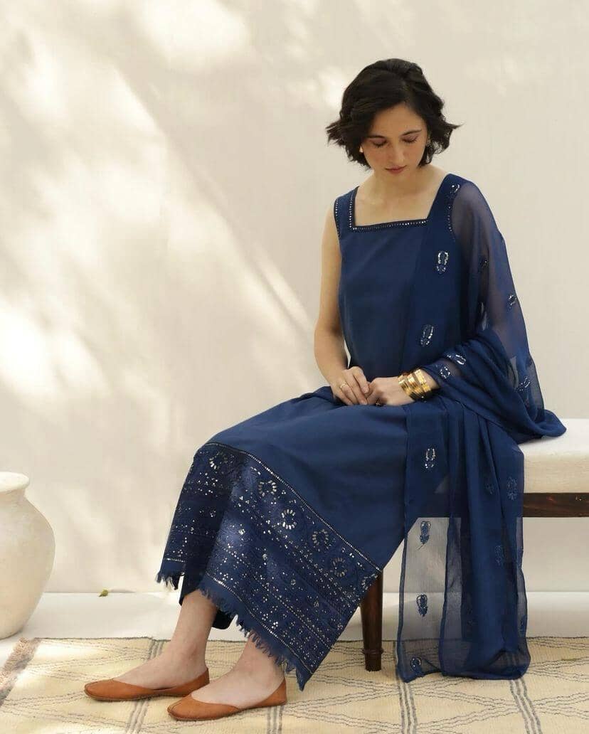 Blue | 3-Piece Stitched Outfit Garoor 