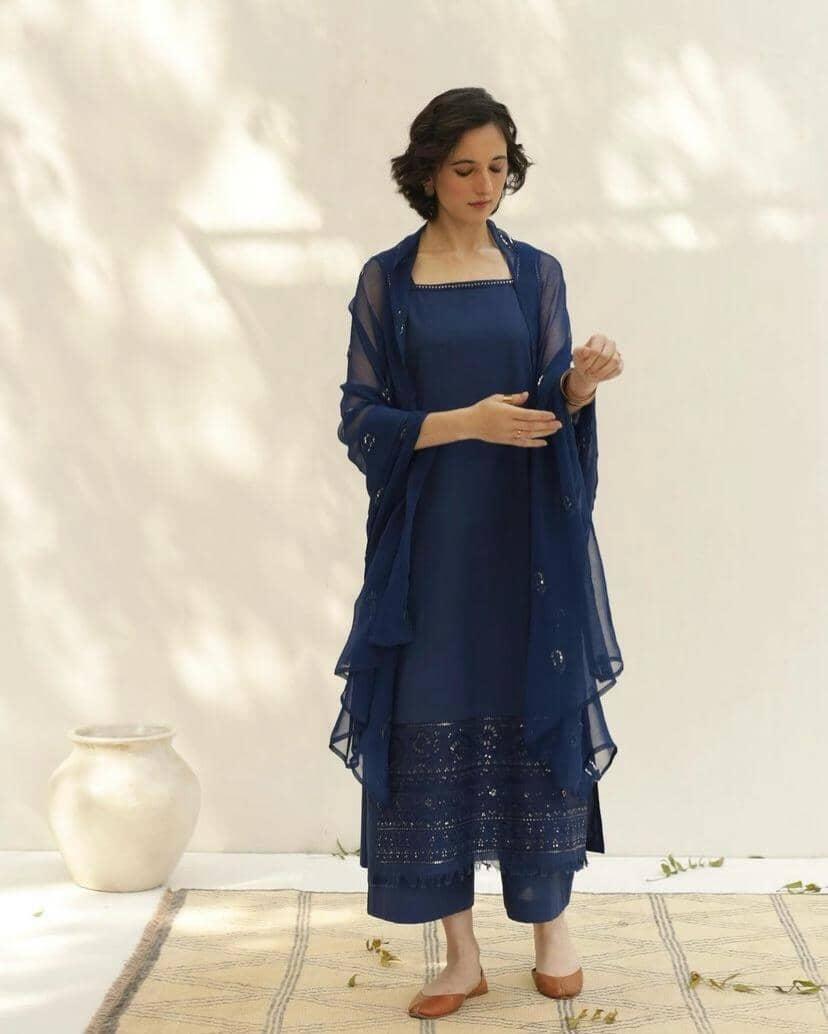 Blue | 3-Piece Stitched Outfit Garoor 