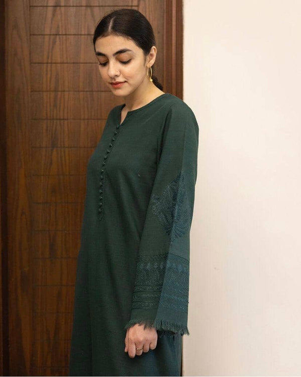 Bottle Green | 2-Piece-Stitched. GAROOR 