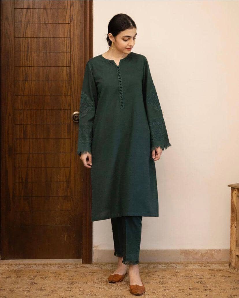 Bottle Green | 2-Piece-Stitched. GAROOR 